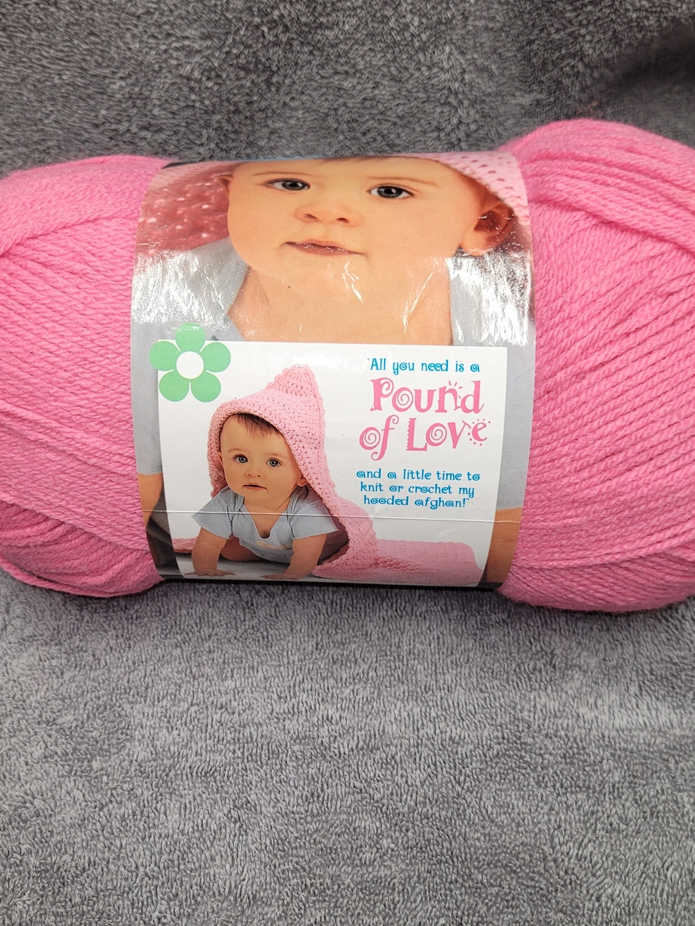 Lion Brand Baby Yarn- Pink- 1 Pound, Soft Acrylic. Great for knitting or crochet
